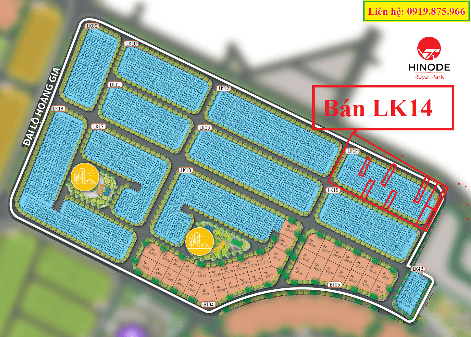 Bán liền kề LK14 Kim Chung Di Trạch, Hinode Royal Park Hoài Đức