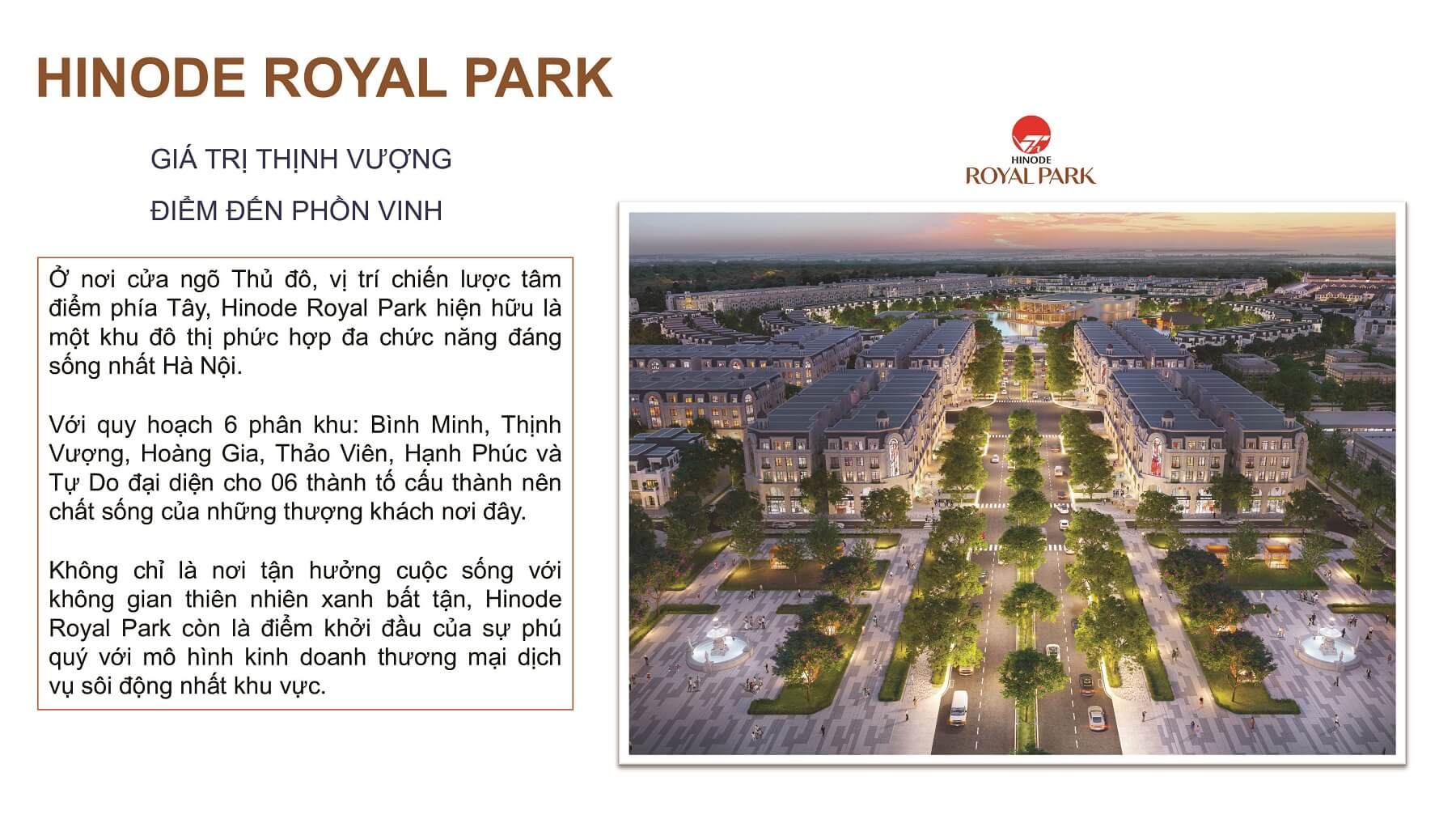 Phân khu Bình Minh Hinode Royal Park